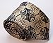 HISDERN Paisley Tie Handkerchief Woven Classic Men's Necktie & Pocket Square Set,Gold & Navy Blue,One Size