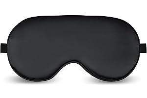 BODBOP XINGZHE Sleep Mask Silk Eye Mask Sleeping Blindfold for Nap Night Daytime Rest Adjustable Sleep Cover Eye Shade for Women Men, Block Out Light Blackout Elastic Soft Comfort for Travel Yoga Nap (Black)