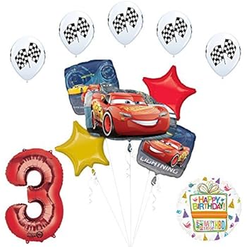 Amazon.com: Disney Cars 3 Lightning McQueen 3rd Birthday Party Supplies