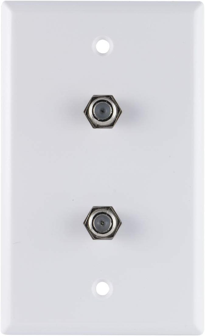 GE Dual Coaxial Cable Wall Plate, 2 Coax F Type Connectors