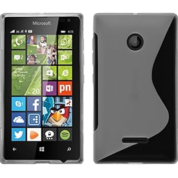 Silicone Case for Microsoft Lumia 435 - S-Style Transparent - Cover PhoneNatic + Protective foils