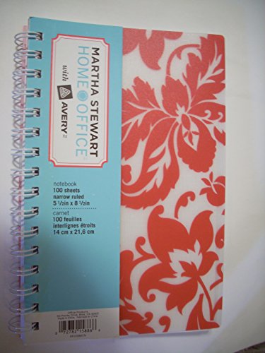 Martha Stewart Home OfficeTM with AveryTM Notebook, Red Damask, 5-1/2