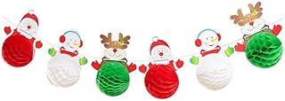Weihnachtspapier Banner Weihnachtsdekoration Weihnachtsmann Schneemann Papierkugel Pull Blumenfest Hängendes Papier Pompom Blumen Weihnachtsfest-Dekorationen Festival Zubehör