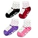 KF Baby Non-Skid Baby Girl Shoe Socks, 4 Pairs, Infants to Toddlers