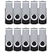 Maspen 10 Pack 128MB Bulk Pack USB 2.0 Flash Drives Swivel Thumb Drive Memory Stick, Black [Not 128GB] (10pcs 128MB)