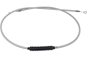 BAIONE Worldmotop 63" 67“ 71" 75” 79" Stainless Steel Clutch Cable Wire Kit Compatible with Harley Iron XL 883 1200 Dyna Softail Fat Boy Heritage Road King Motorcycle Clutch Cable Wire(63")