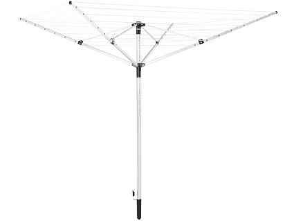 Leifheit 85355 Wäscheschirm Linopush 400 Wäscheschirm, Aluminium;Stahl;ABS;PVC;Polyester;PP, Grau, 182 x 11,2 cm