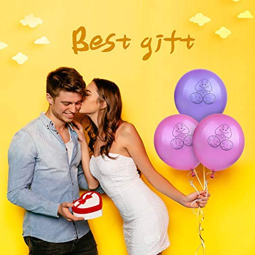 Bachelorette Party Balloons RoseRed and Purple Amount 100 pcs, l\'aise vie 10 inch Funny Balloons Fun Image Naughty Balloons Interesting Party Balloons Suitable for Hen Party（Included Free Hand Pump）