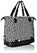 Travel Weekender Overnight Carry-on Under the Seat Shoulder Tote Bag (Small, Black & White Polka Dot)