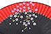 meifan Chinese/Japanese Long Bamboo Leg Silk Folding Fans FMM (Red)