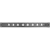 AxcessAbles 8 Port 1U D-Series Rack Panel for 19 Inch AV &amp; Audio Racks &ndash; Punch-Out XLR Patch Panel Compatible with XLR Speakon HDMI Ethercon Neutrik Connectors &ndash; Metal Rack Mount Component Panel