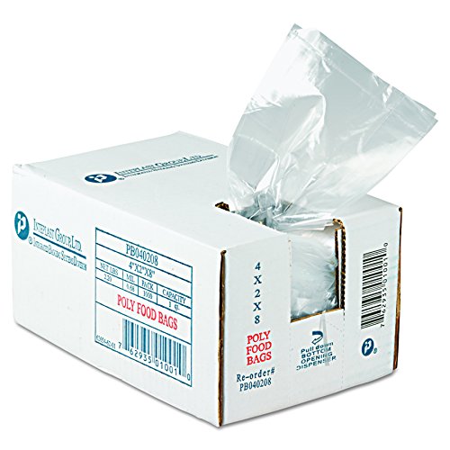 Inteplast PB040208 1 pt Capacity, 8" Length x 4" Width x 2" Gusset, Food and Utility Poly Bag (Case of 1000)