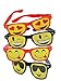 Emoji Mesh Sunglasses - 6 Pack Emoticon Lens Sun Glasses - Fun for Party Favors, Great for Prizes - Play Kreative TM