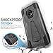 Motorola Moto E4 Plus Case, with TJS [Full Coverage Tempered Glass Screen Protector] Dual Layer Hybrid Shock Absorbing Resist Rugged Protection Case Cover Kickstand Silicone Inner Layer (Black/Black)