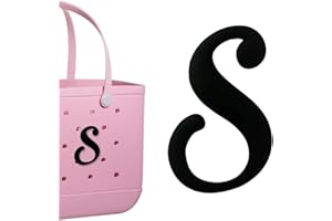 PLLCJB Letter Charms Compatible with Bogg Bag,Alphabet Initial Large Size Letters Inserted Decor Charm for Rubber Beach Tote Bag Accessories