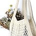 Tidawave Net Shopping Bag Cotton Market String Reusable Net Shopping Tote with Long Handles Washable Mesh Fruit Vegetable Pack of 2 (Natural + Macaron) by Tidawave