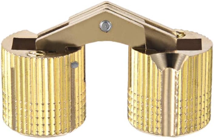 sourcing map Cylindrical 16mm Invisible Furniture Hinge Concealed Hinge 180 Degree Opening Angle 4pcs, 16mm(D),4 pcs