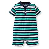 Carter's Baby Boys Slub Jersey Striped Henley Romper