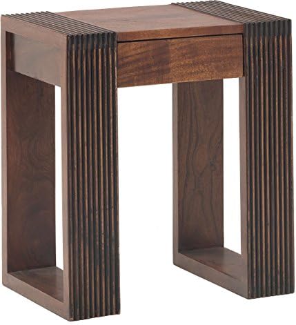 The Jaipur Living Tibet Solid Wood Bed Side Table (Honey Finish, Brown)