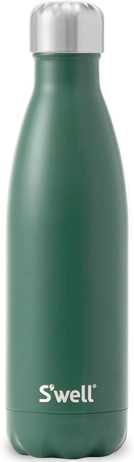 S'well Stainless Steel Water Bottle - 17 Fl Oz - Hunting Green - Triple-Layered Vacuum-Insulated Containers Keeps Drinks Cold for 41 Hours and Hot for 18 - with No Condensation - BPA Free Water Bottle