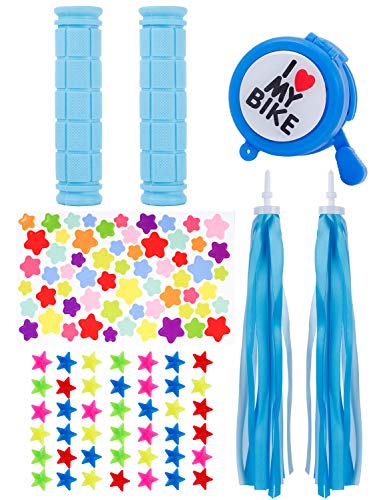 Sharlity Pack of 45 Bike Decoration Kit Bike Spoke Beads Mirror Bell Handlebar Grips Bicycle Streamers Tassel Ribbons for Boys Girls