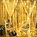 Curtain Lights String,9.8Ftx9.8Ft 300 LED Hanging Fairy Lights for Bedroom Wall Decor,Remote with 8 Modes & Timer Function