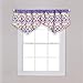 Waverly Santa Maria Window Valance - Santa Maria Floral Print Body, Henna Indigo Top Border, Pom Pom Accents, Rod Pocket, Blue, Pink, Yellow and Green, 56 in x 20 in