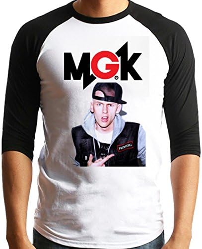 Youandsong1999 Rapper Collection MGK Machine Gun Kelly 3/4 sleeve T Shirt Medium White
