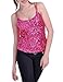PrettyGuide Women Flashy Sequins All Over Front Spaghetti Strap Tank Top