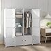 Tespo Portable Closet for Hanging Clothes, Armoire Wardrobe for Bedroom, Storage Cube Organizer, Modular Cabinet, Sturdy and Capacious, White.