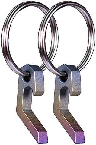 Xthel 2-Pack Titanium KeyChain Bottle Opener with Stainless Steel Key Rings(Colored)