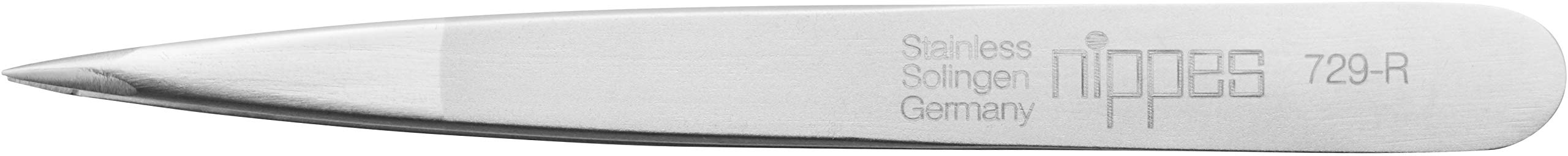 nippes Solingen Tweezers with Narrow tip, Stainless Steel, 9.5 cm, Matte Silver, Tweezers, Eyebrow Plucking, Tweezers Pointed, for Precise Hair Removal, Made in Germany