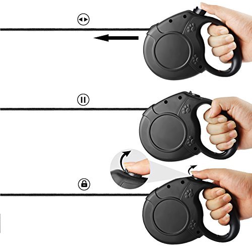 Retractable Dog Leash, FuPany Dog Walking Leash 26ft for Medium Large Dogs Up to 88lbs with Anti-Slip Handle (Black)