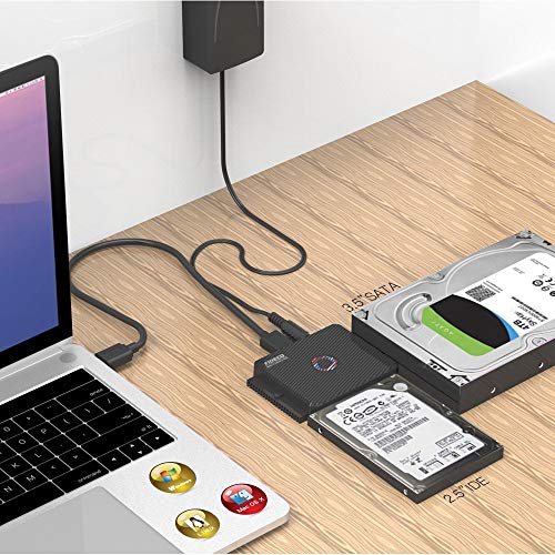 IDE Adapter Cable, FIDECO USB 3.0 to SATA Adapter Hard Drvie Converter IDE Cable for 2.5"/3.5" IDE and SATA III HDD SSD Drives, 5.25-Inch DVD-ROM/CD-ROM/CD-RW/DVD-RW/DVD+RW (IDE Cable PL03) (Renewed)