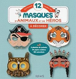 12 masques d'animaux et de héros à décorer