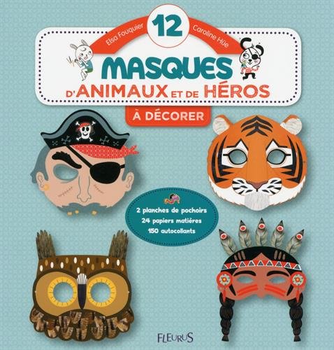 12 masques d'animaux et de héros à décorer