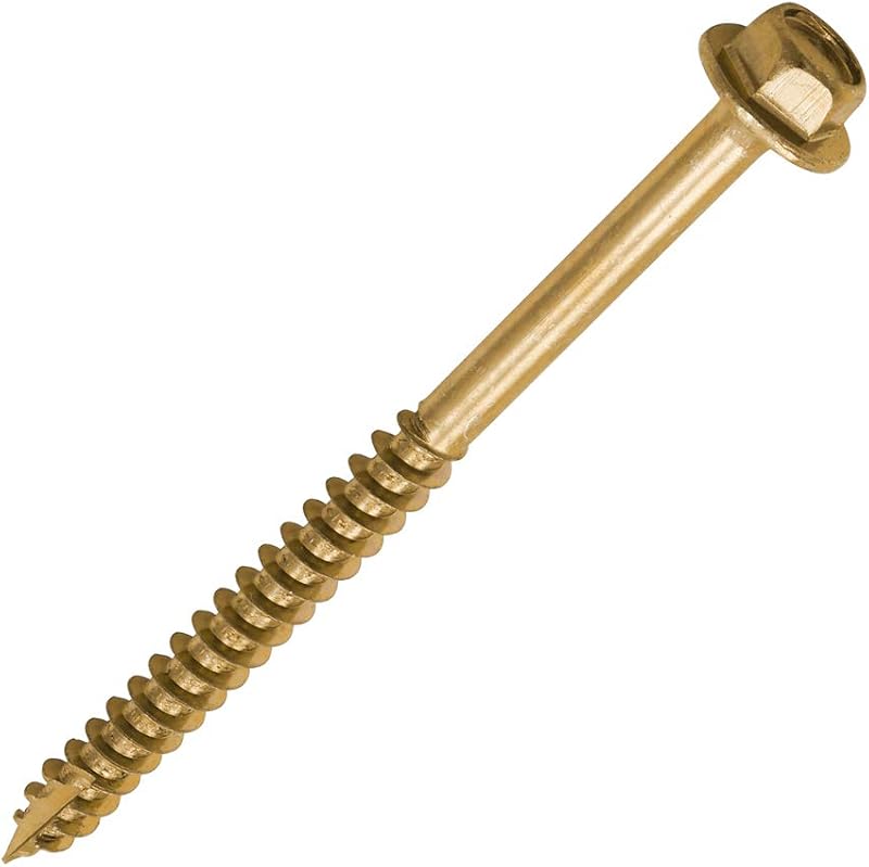 TIMCO Advanced Coach Screw Hex Flange Slash Point 6.0 x 80 Yellow Box 100