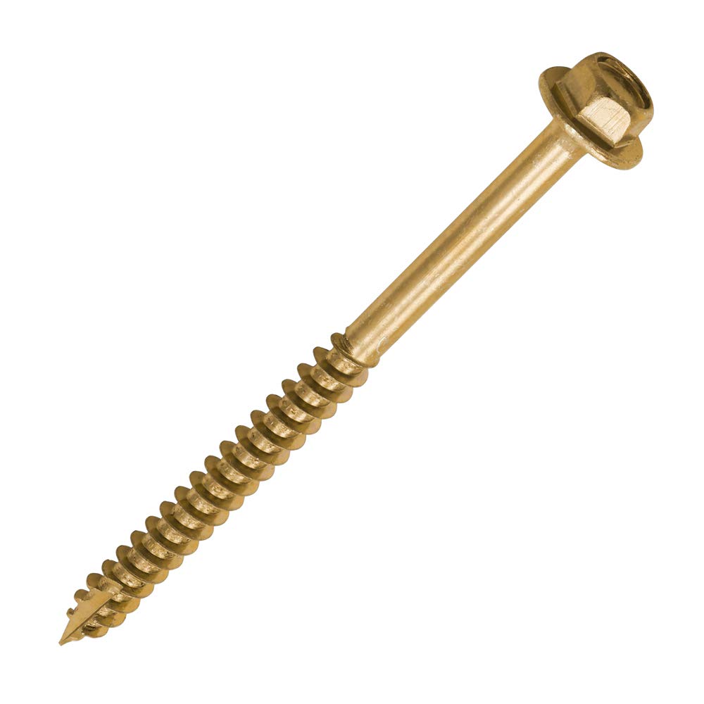TIMCO Advanced Coach Screw | Hex Flange Head | Slash Point | Yellow | 6.0 x 80 | Box of 100 (680SCSY)