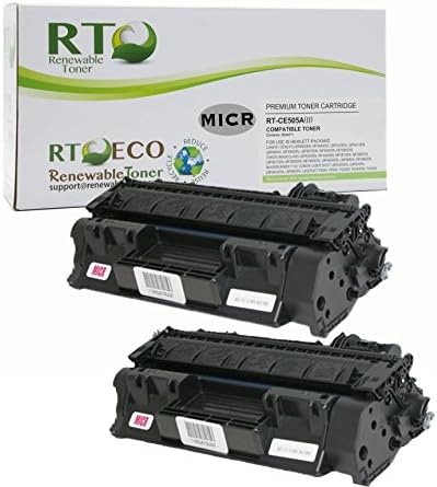 Renewable Toner 05A Compatible MICR Toner Cartridge Replacement HP CE505A for HP LaserJet P2035 P2055 (2 Pack)