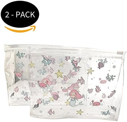 Cosmetic Makeup Bag - TWO PACK - Case for Make Up - Trend Clutch (Mermaids)