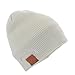 Tenergy Wireless Bluetooth Beanie Hat with Detachable Stereo Speakers & Microphone, Fleece-lined Unisex Music Beanie for Outdoor Sports, Basic Knit (Cream)