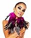 FASHMOROUS Pink Dangling Earrings Women Hot Pink Feather Earrings for Women with Leaf Shape Hook