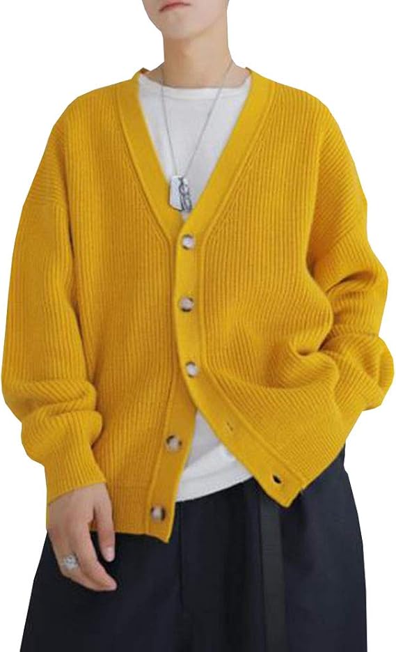 Amazon Duwei ドゥウェイ カーディガン メンズ ｖネック ドロップショルダー メンズ コート 大きいサイズ カジュアルカーディガン ストレッチ 秋物 ハンサム 韓国風カーディガン 羽織り ローゲージ トップス ビックシルエット カーディガン 通販