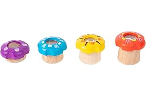 WODI TOYS WODI 4PCS Wooden Kaleidoscope for Kids - Montessori Educational Optical Toy, Vintage Birthday Gift for Boys Girls Ages 3-12, Travel Sensory STEM Learning (Multicolor)