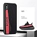 Fashion Yeezy Case for iPhone Xs Max,Hard PC+ Yeezy 350 Sneakers Material,Shock Absorbing Protective Sport Cover for iPhone 6.5 inch（Black & Red）