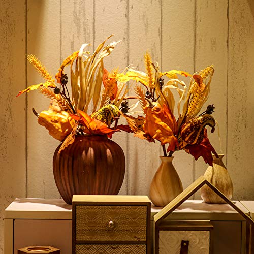 Valery Madelyn Fall Decorations, 4 Packs Fall Artificial Picks with Gourd and Leaf for Home Decor, Harvest Decor,Crafting and Displaying - Thumbnail 4