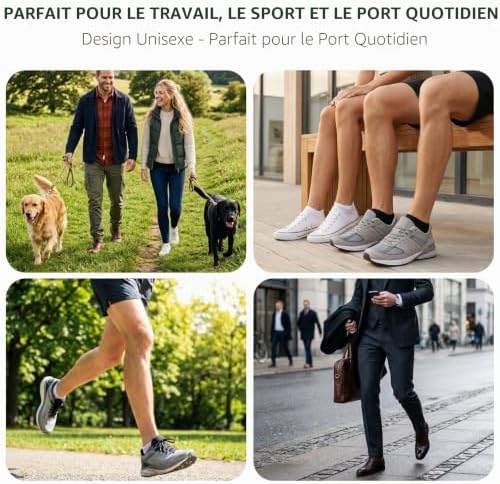 10 Paires Chaussettes Basses Homme Femme - Coton Socquettes Peigné