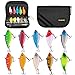 PLUSINNO 10pcs Fishing Lures Jerkbait Minnow Bass Crankbait Kit with Portable Carry Bag, Topwater Popper Lure with Treble Hook Life-like Swimbait Lure for Bass Trout Walleye Redfish