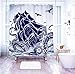 LIVILAN Nautical Shower Curtain Set with 12 Hooks Kraken Bathroom Curtains Fabric Decorative Bath Curtain Waterproof Shower Curtain Liner, 72 x72 Iinches