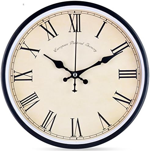 Simple Wall clock Quiet Retro [rome] 12 Inch European style Decoration-D 10inch